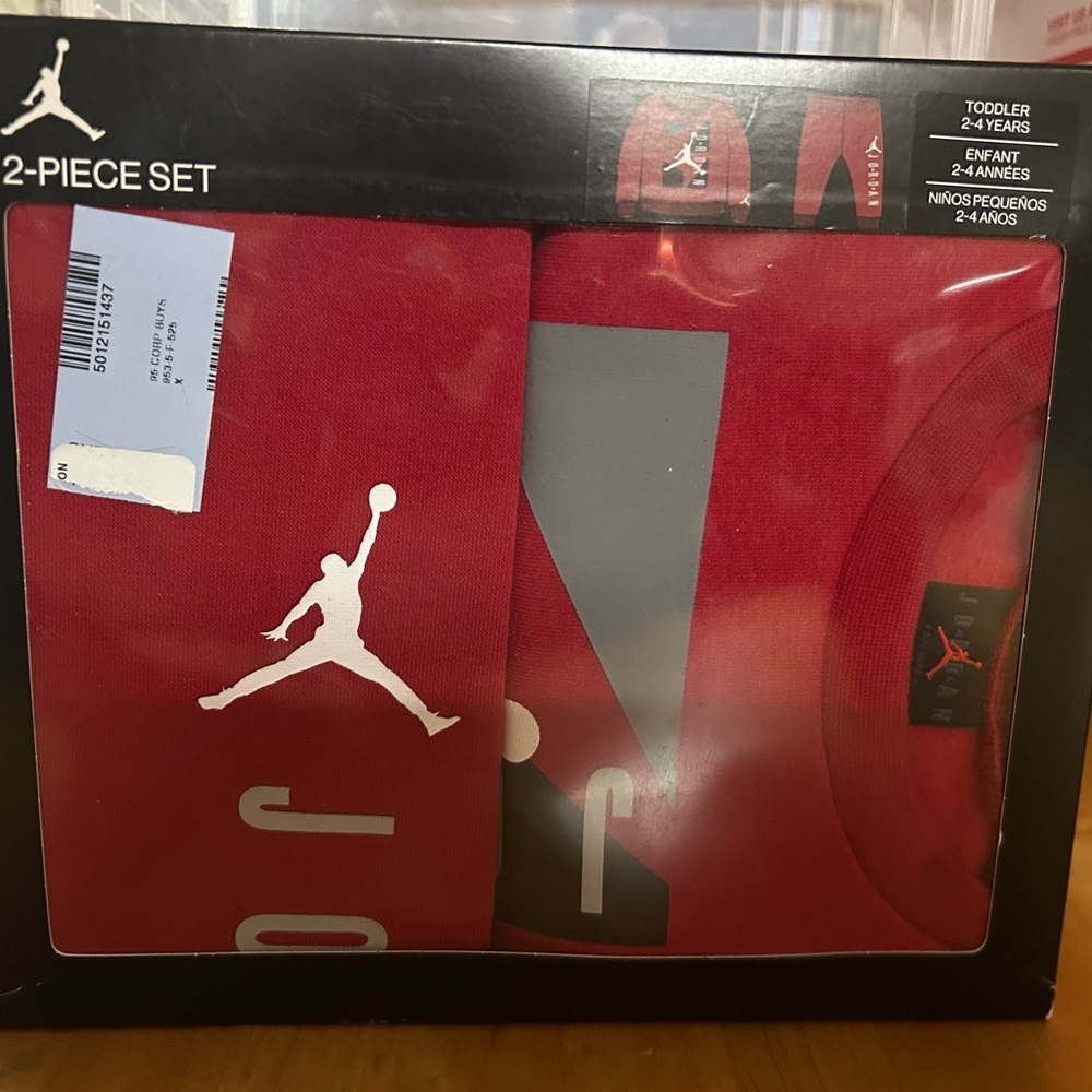 AirJordan Kids Matching 2 Piece Set - Red Black and Gray 2-4 years NWT